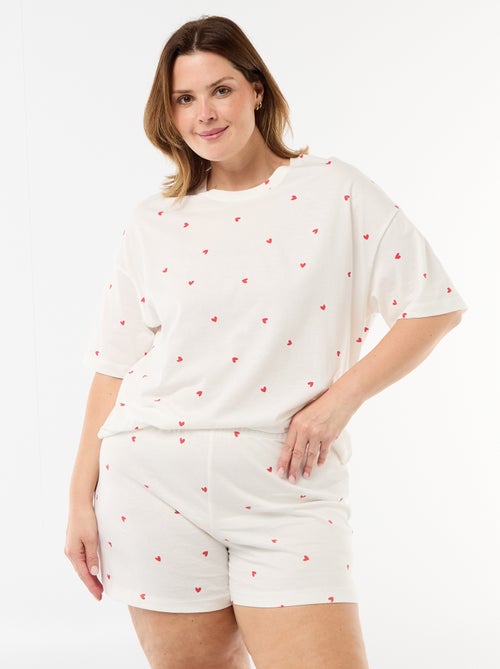 Pyjama court à motifs - 2 pièces - Kiabi