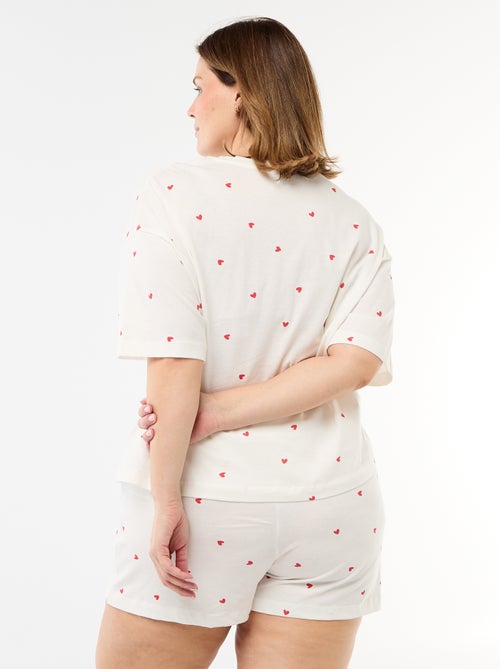 Pyjama court à motifs - 2 pièces - Kiabi