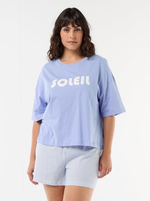 Pyjama court à motifs - 2 pièces - Kiabi