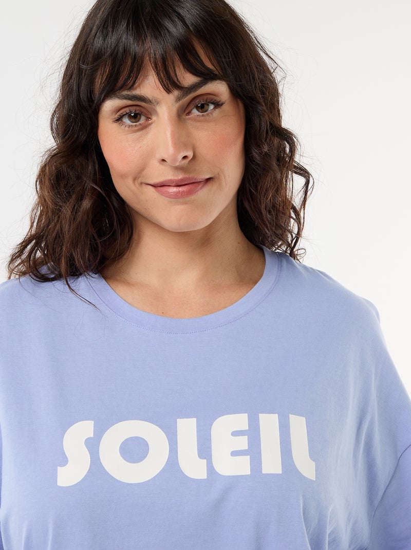 Pyjama court à motifs - 2 pièces Bleu - Kiabi