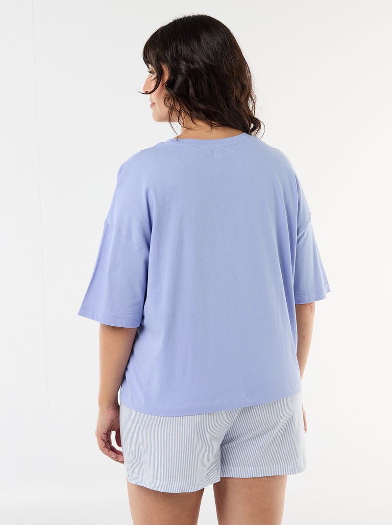 Pyjama court à motifs - 2 pièces Bleu - Kiabi