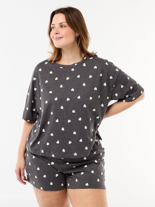 Pyjama court à motifs - 2 pièces - Kiabi