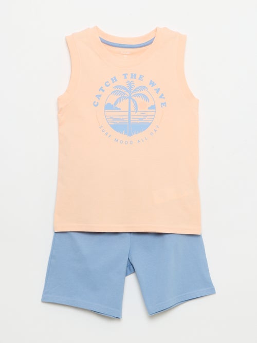 Pyjama court débardeur + court - 2 pièces - Kiabi