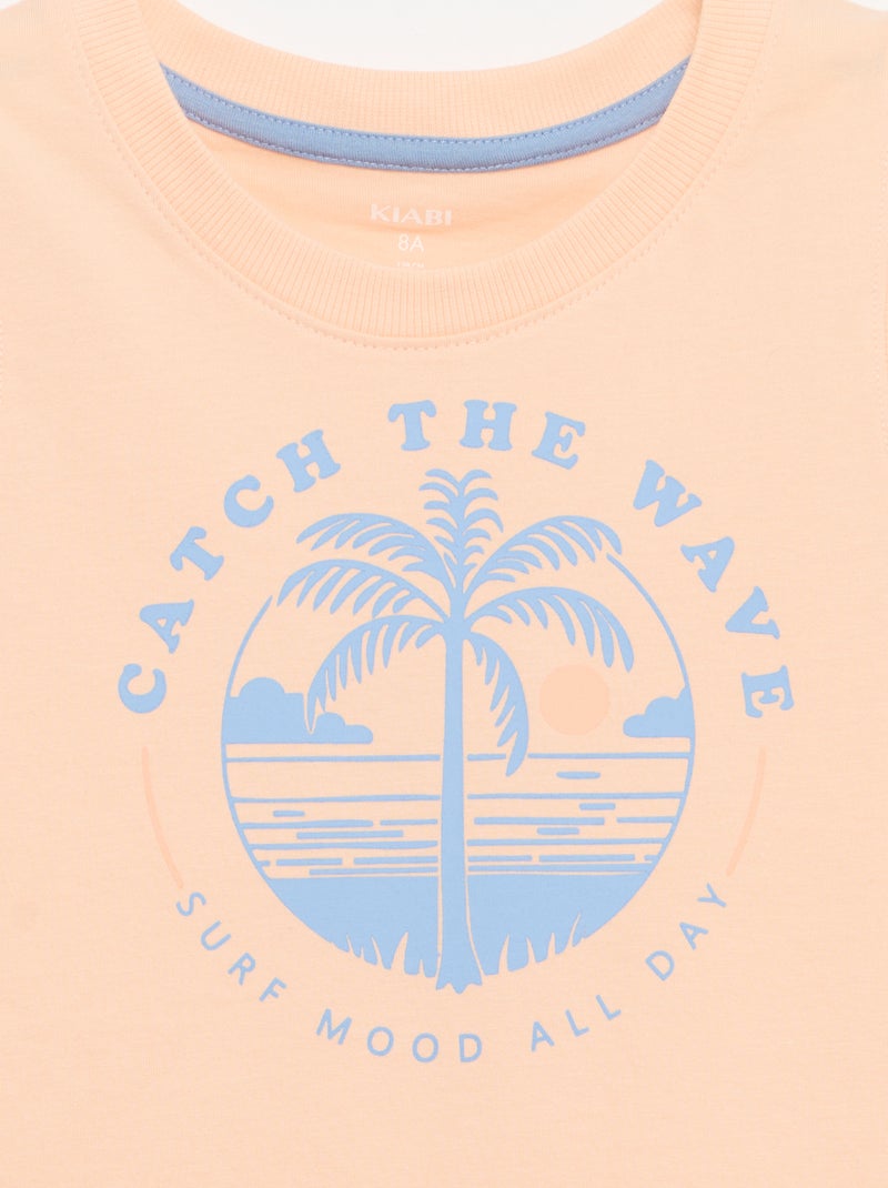 Pyjama court débardeur + court - 2 pièces Orange - Kiabi