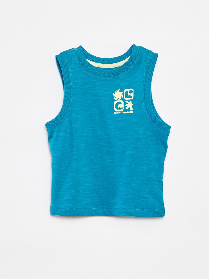 Pyjama court débardeur + short - 2 pièces Bleu - Kiabi