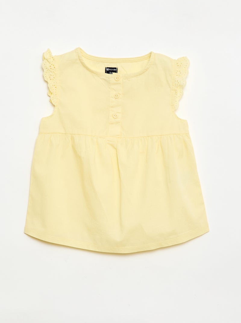 Pyjama court débardeur + short - 2 pièces Jaune - Kiabi