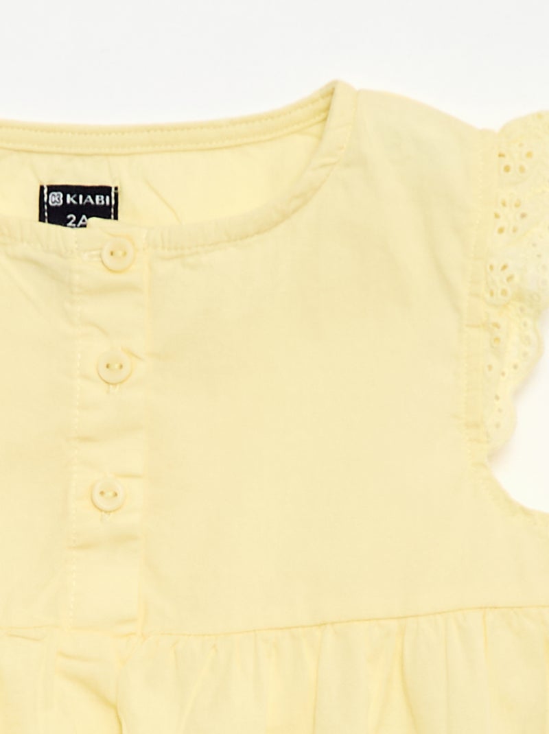 Pyjama court débardeur + short - 2 pièces Jaune - Kiabi