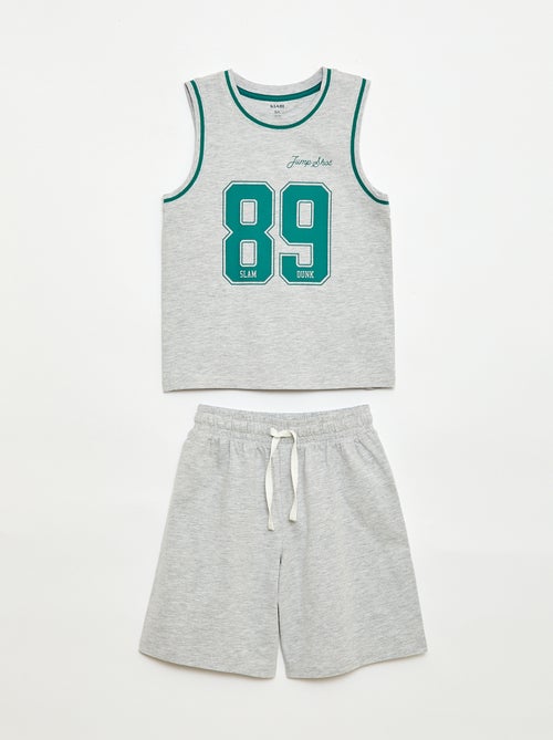 Pyjama court débardeur + short - 2 pièces - Kiabi