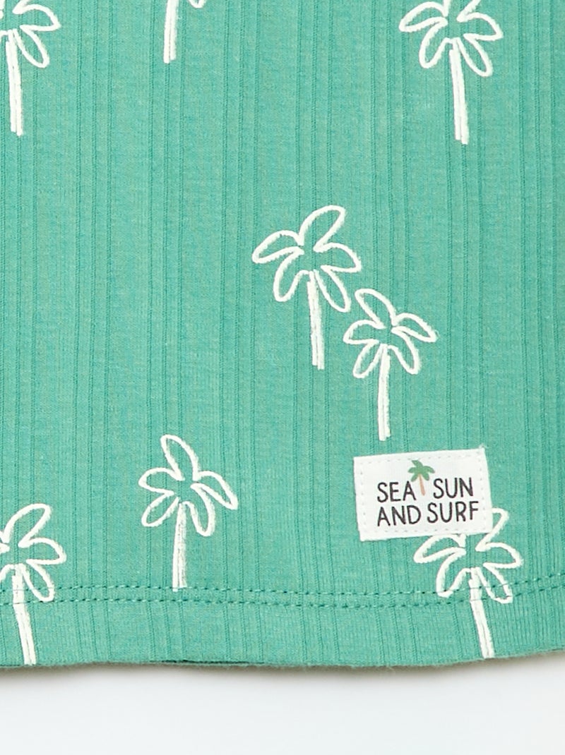 Pyjama court débardeur + short - 2 pièces Vert - Kiabi