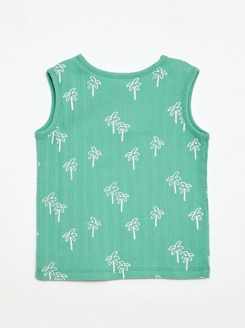 Pyjama court débardeur + short - 2 pièces Vert - Kiabi