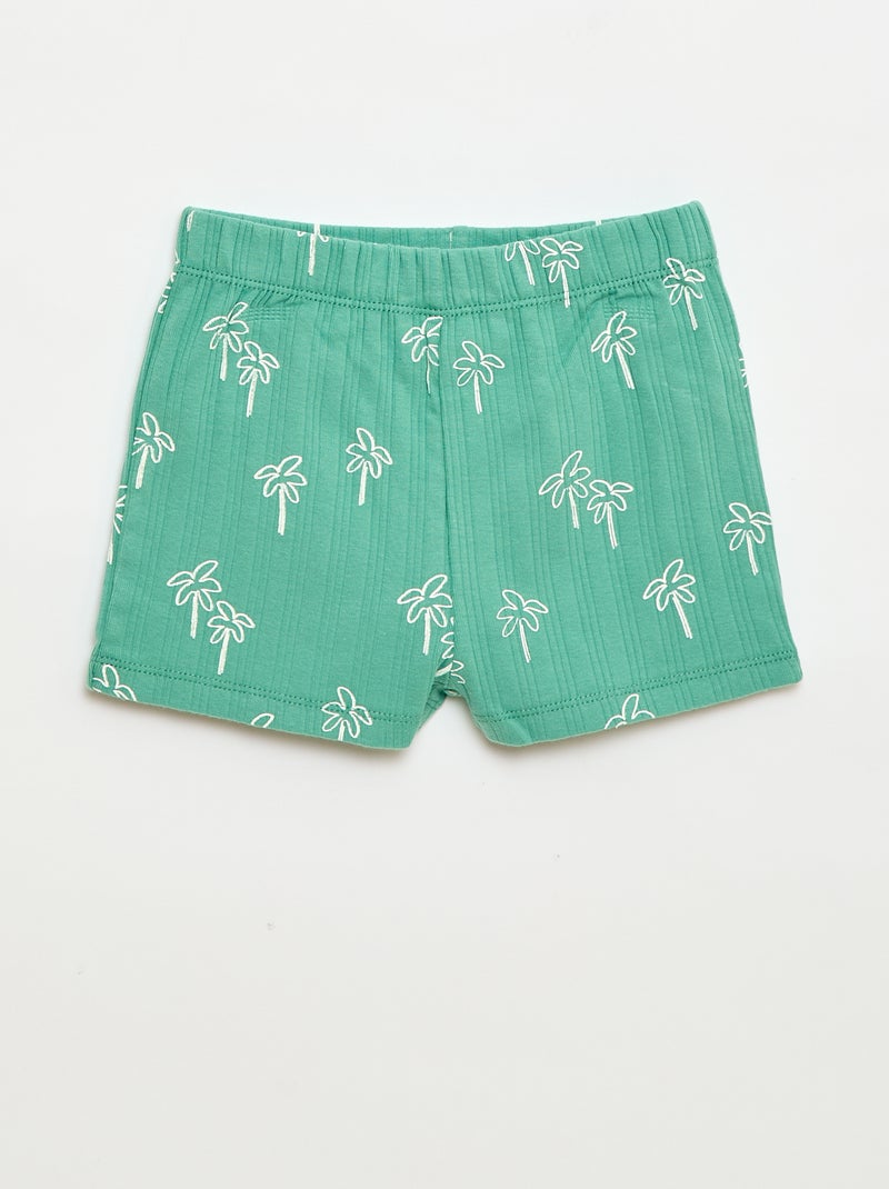 Pyjama court débardeur + short - 2 pièces Vert - Kiabi