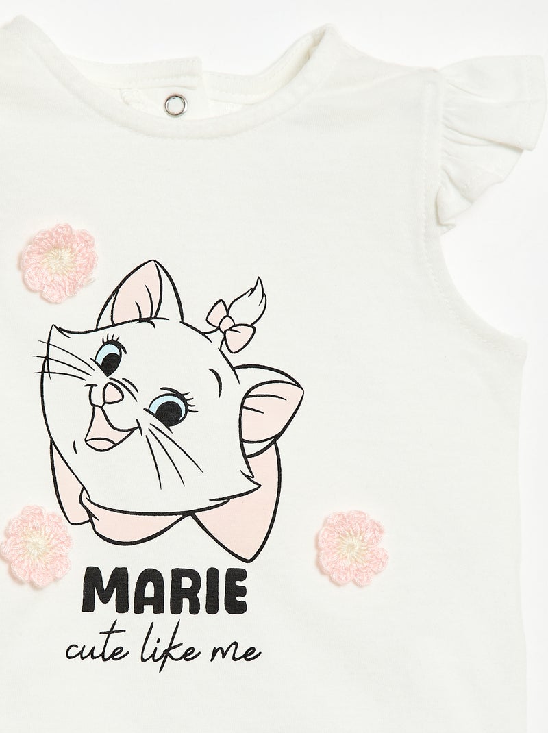 Pyjama court 'Disney' 'Marie' - 2 pièces Blanc - Kiabi