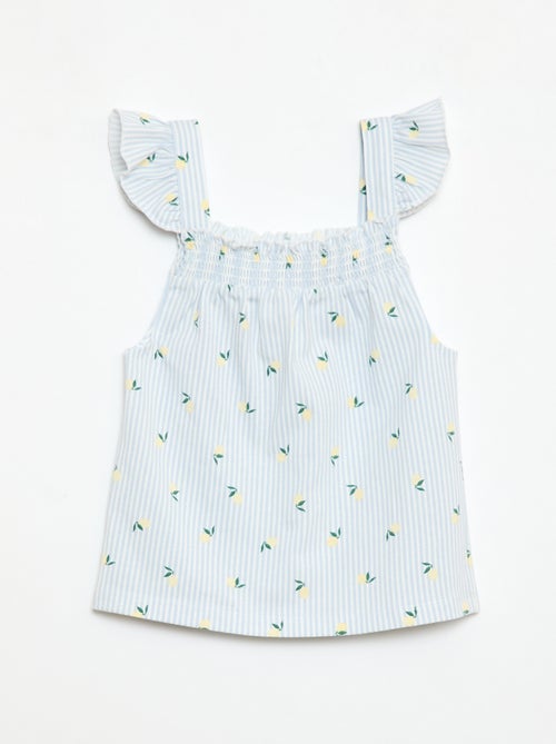 Pyjama court haut volanté + short - 2 pièces - Kiabi