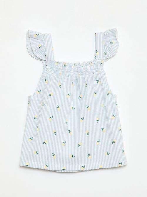 Pyjama court haut volanté + short - 2 pièces - Kiabi