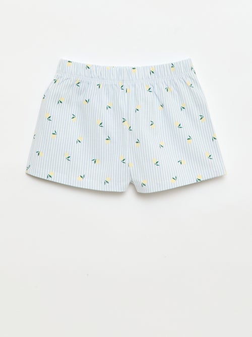 Pyjama court haut volanté + short - 2 pièces - Kiabi