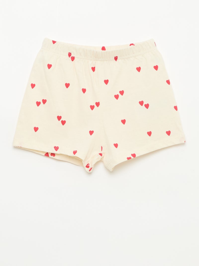 Pyjama court imprimé - 2 pièces Blanc - Kiabi