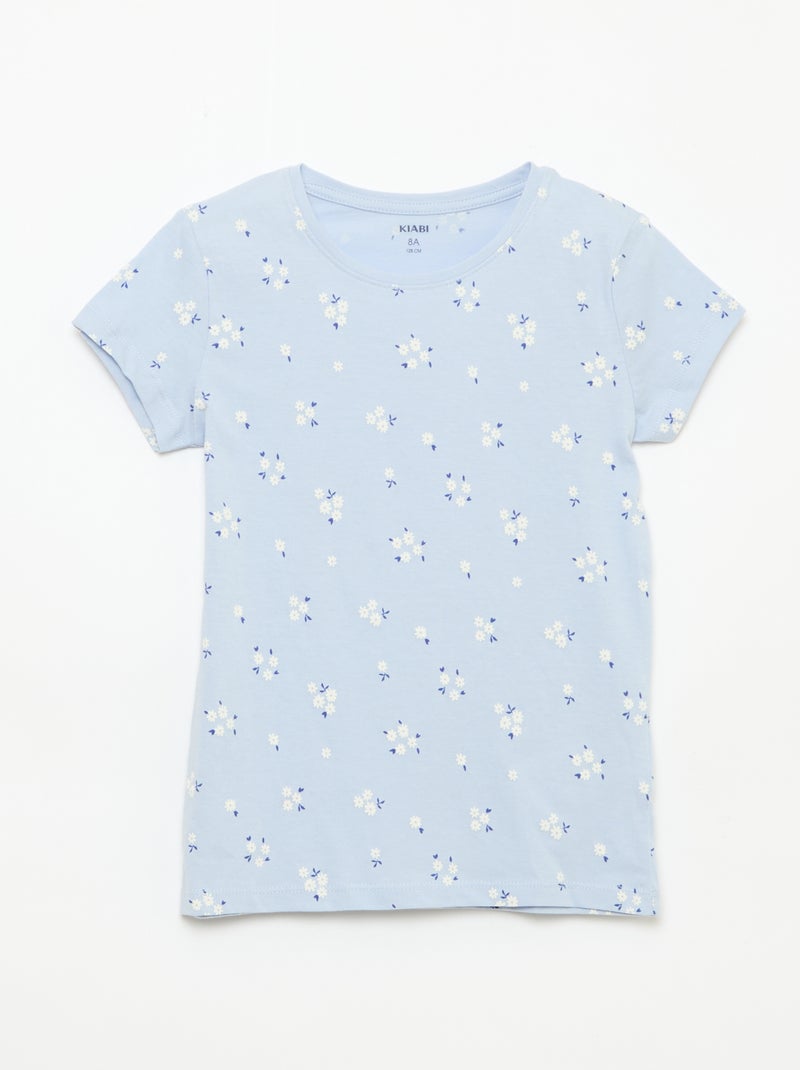 Pyjama court imprimé - 2 pièces Bleu - Kiabi