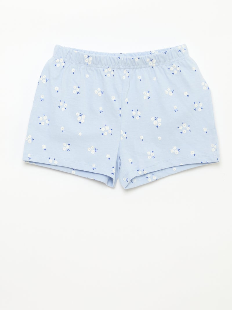 Pyjama court imprimé - 2 pièces Bleu - Kiabi