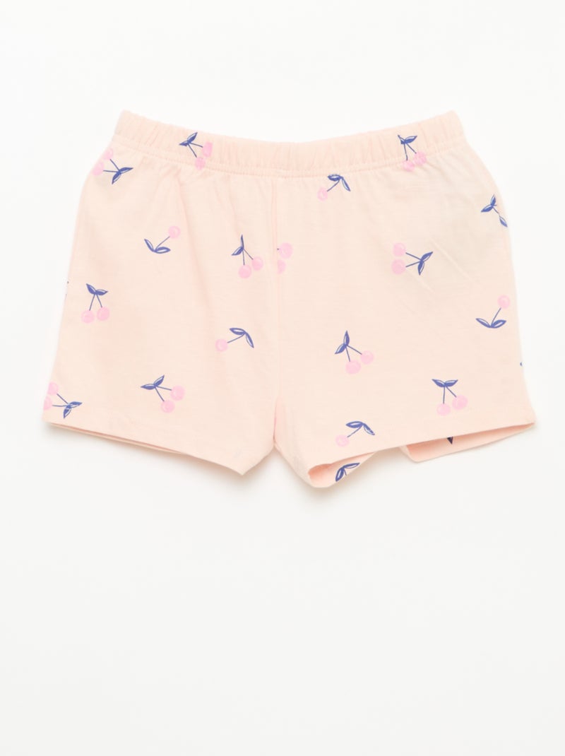 Pyjama court imprimé - 2 pièces Rose - Kiabi