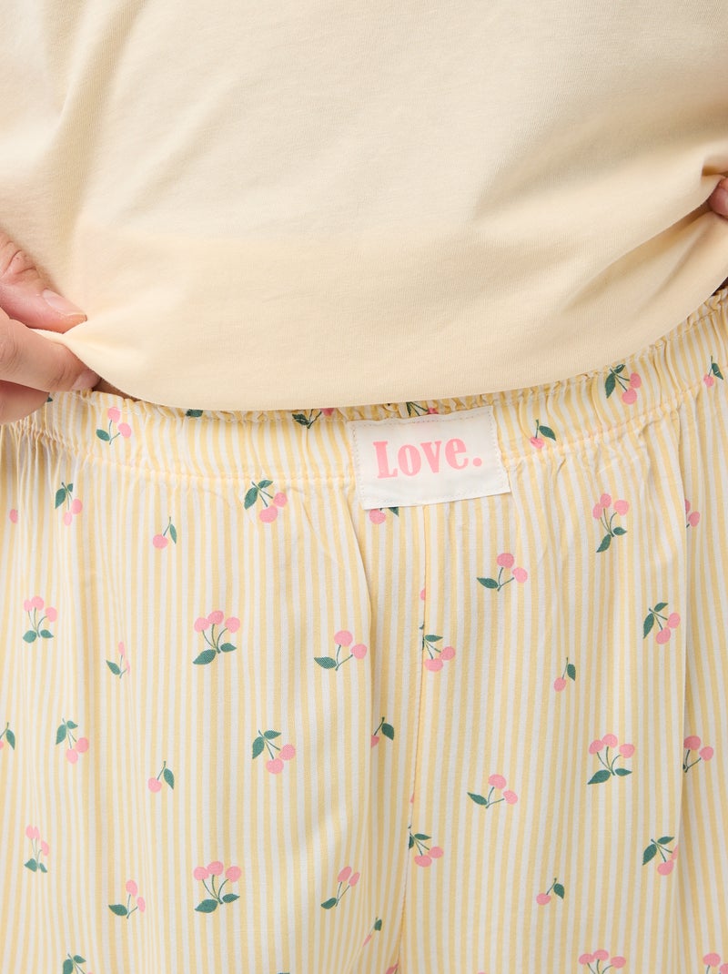 Pyjama court t-shirt + short - 2 pièces Jaune - Kiabi