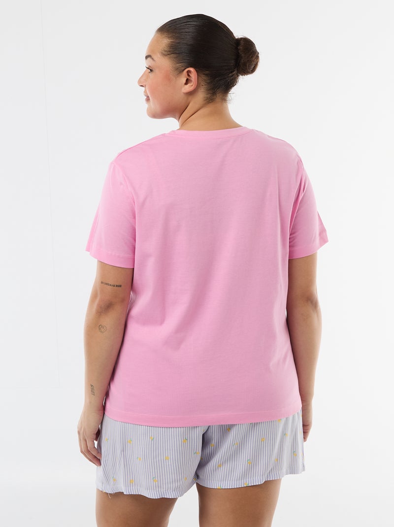 Pyjama court t-shirt + short - 2 pièces Violet - Kiabi