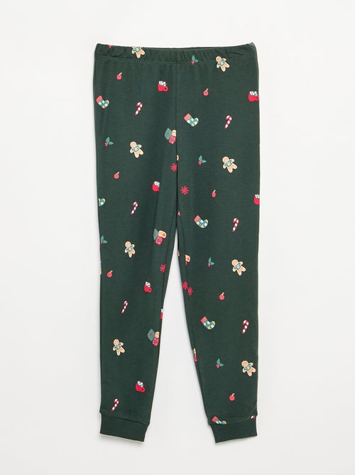 Pyjama de Noël 2 pièces - T-shirt à manches longues + pantalon - Kiabi