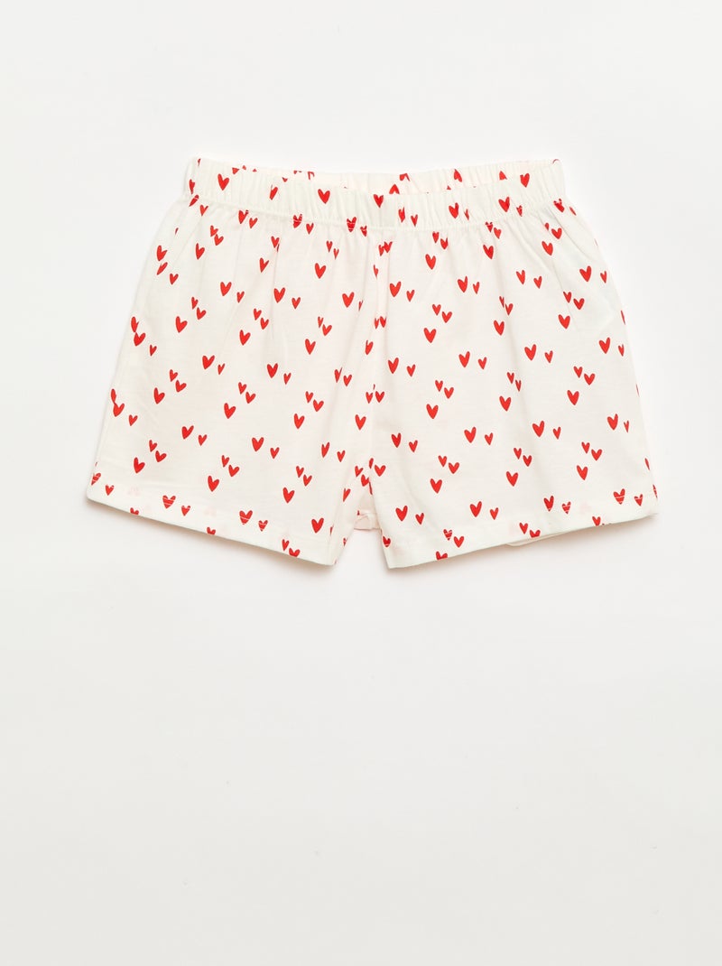 Pyjama \'Disney\' 2-teilig Short + T-Shirt Weiß - Kiabi