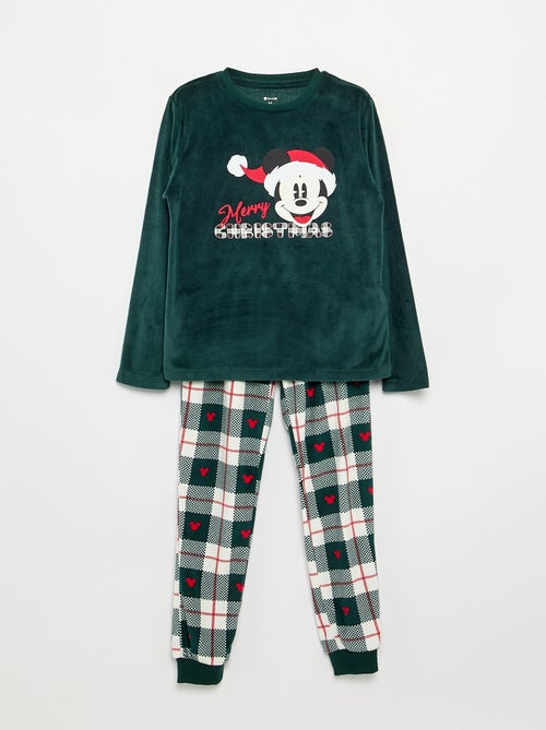 Pyjama 'Disney' 'Mickey' 2-teilig aus Fleece - Langarm-T-Shirt + Hose - Kiabi