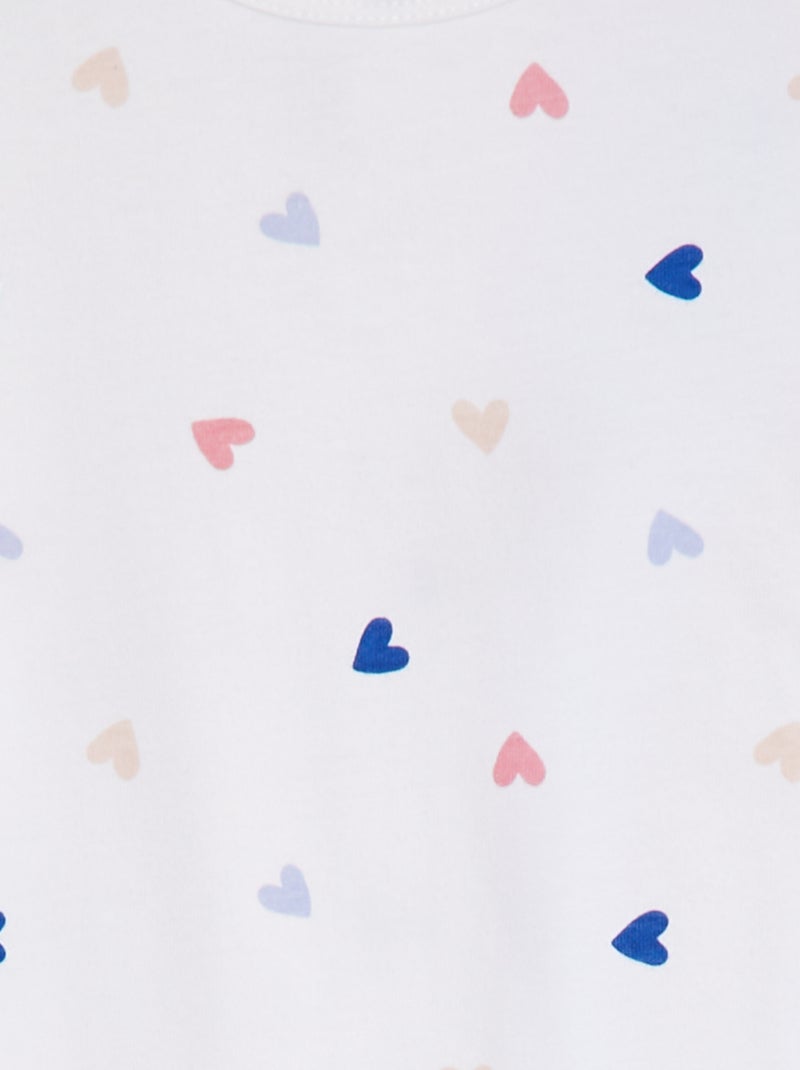 Pyjama dors bien avec pieds à motifs BLANC - Kiabi