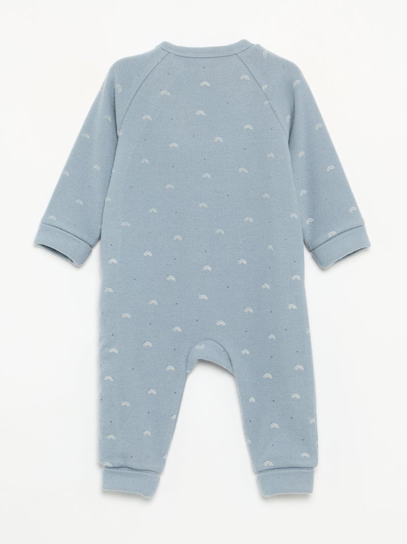 Pyjama dors bien en velours à manches longues et sans pieds Bleu - Kiabi