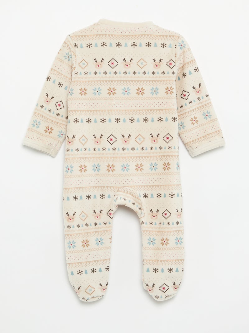 Pyjama dors bien en velours Blanc - Kiabi