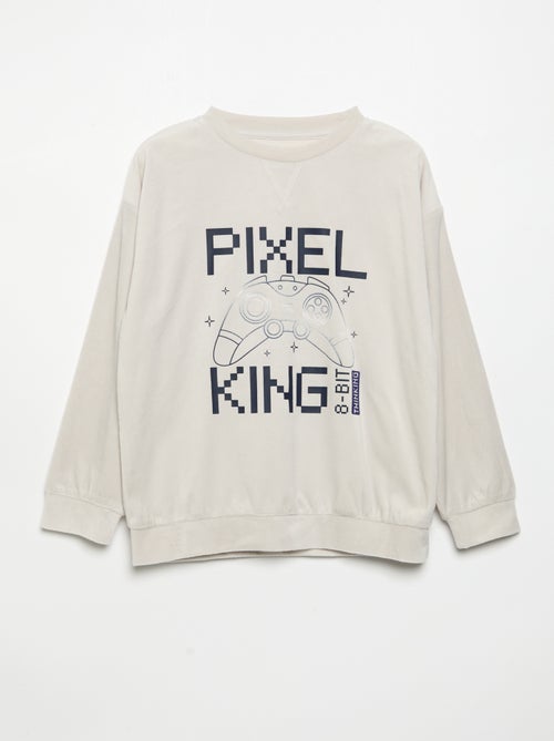 Pyjama en polaire 2 pièces - sweat + pantalon - Kiabi