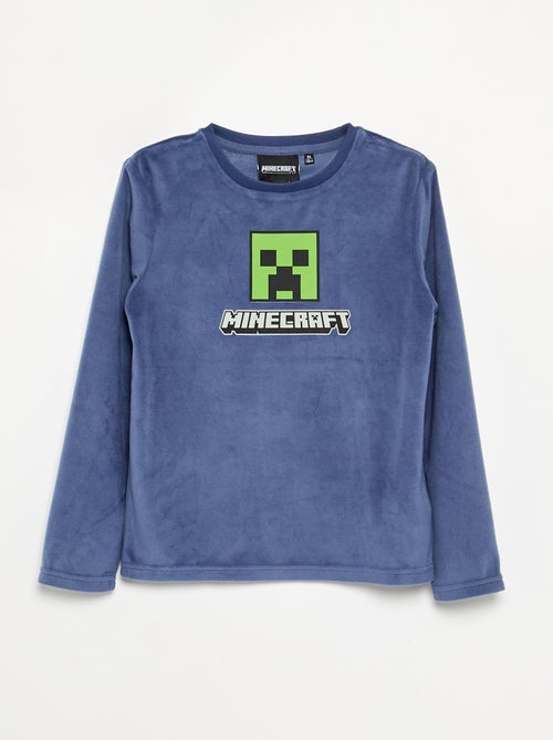 Pyjama en polaire 'Minecraft' 2 pièces - T-shirt à manches longues + pantalon - Kiabi