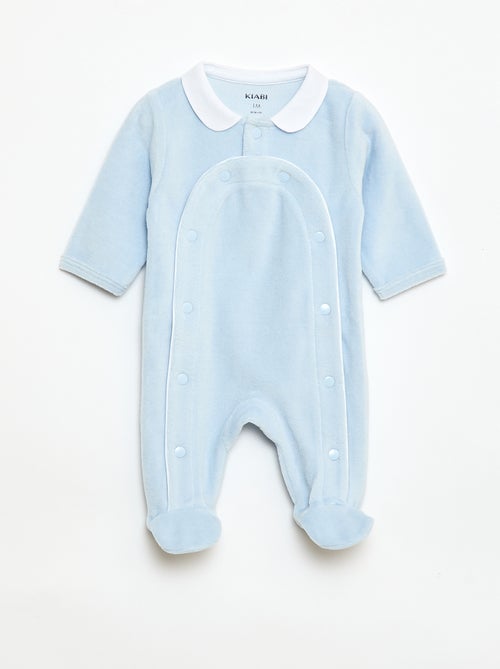 Pyjama en velours col claudine - Kiabi