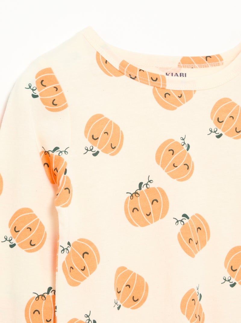 Pyjama 'Halloween' 2-teilig - Langarm-T-Shirt + Hose Beige - Kiabi