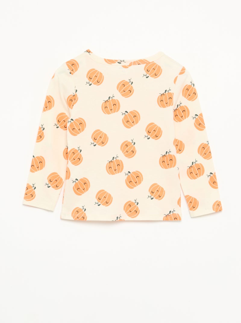 Pyjama 'Halloween' 2-teilig - Langarm-T-Shirt + Hose Beige - Kiabi