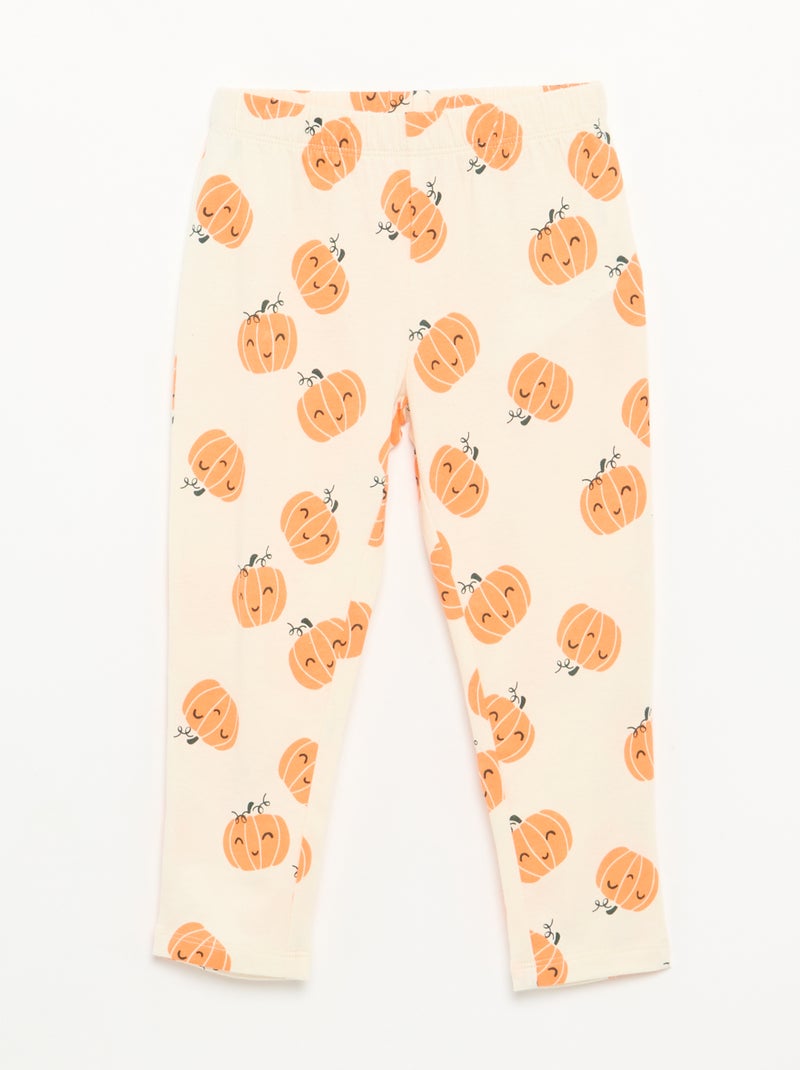 Pyjama 'Halloween' 2-teilig - Langarm-T-Shirt + Hose Beige - Kiabi