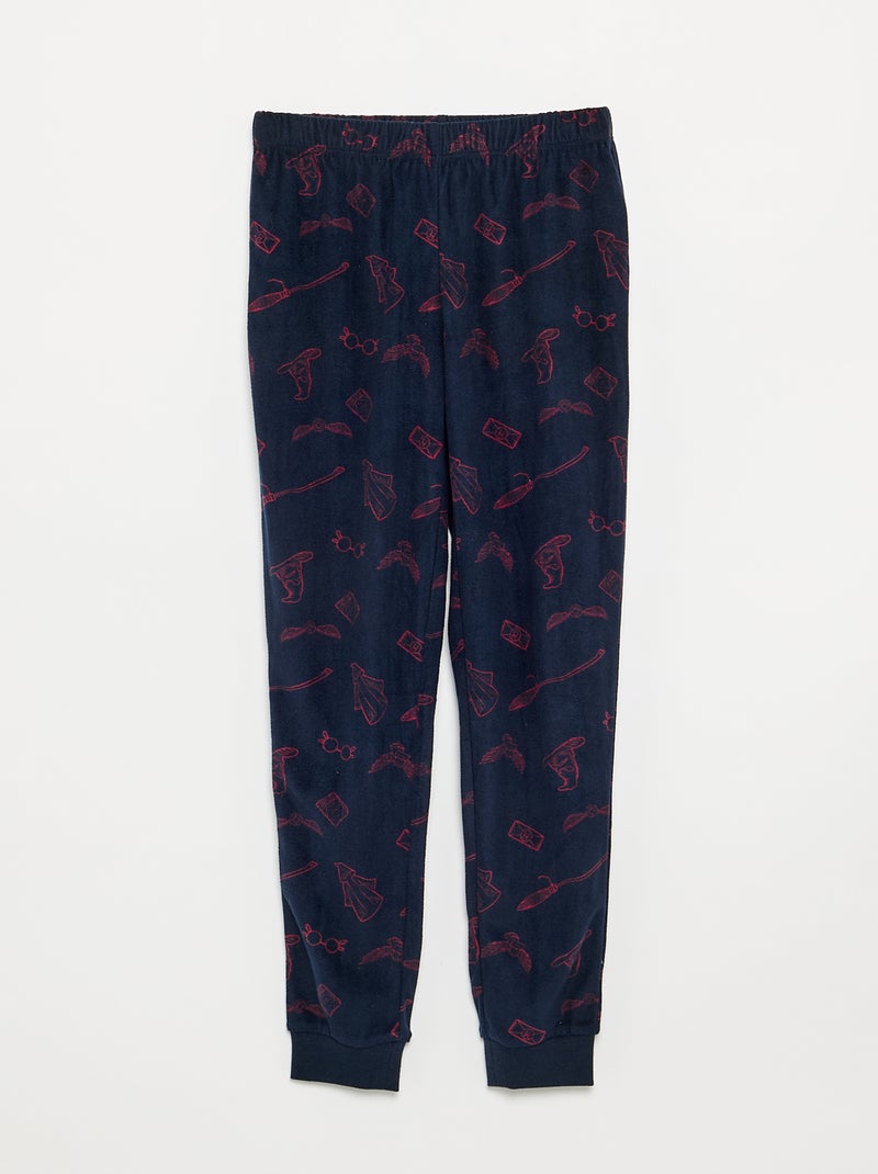 Pyjama 'Harry Potter' 2 pièces - T-shirt à manches longues + pantalon Bleu - Kiabi