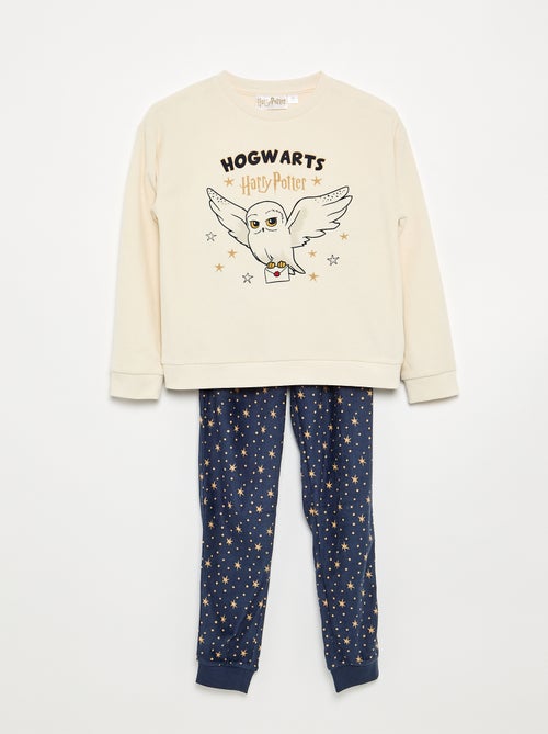 Pyjama 'Harry Potter' 2 pièces en polaire - T-shirt à manches longues + pantalon - Kiabi