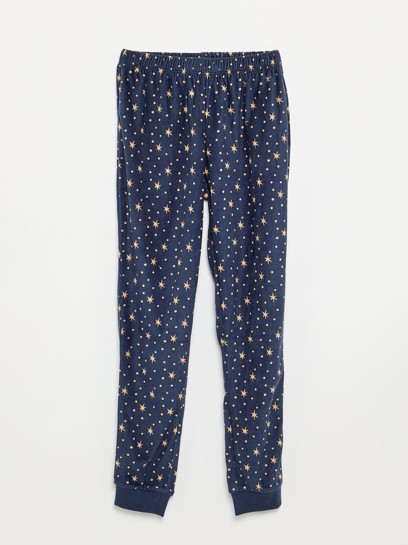 Pyjama 'Harry Potter' 2 pièces en polaire - T-shirt à manches longues + pantalon Ecru - Kiabi