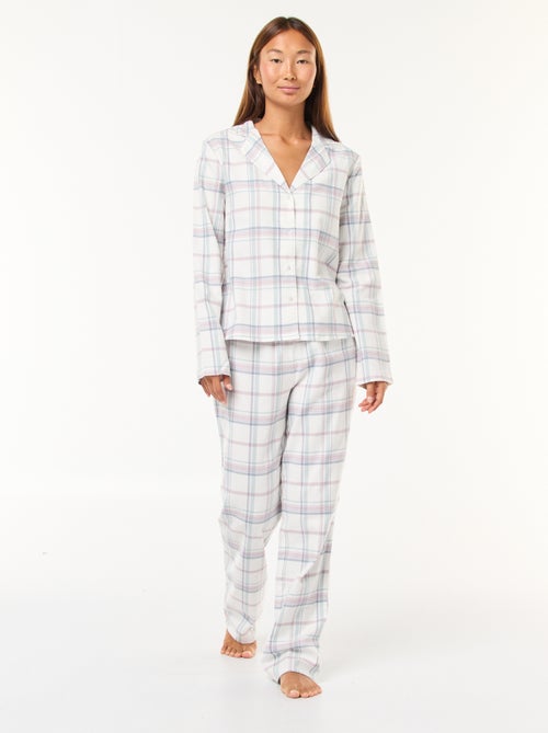 Pyjama long 2 pièces chemisier + pantalon - 2 pièces - Kiabi