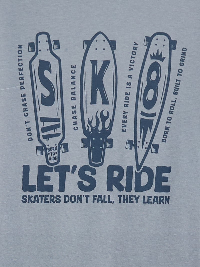 Pyjama long en jersey avec imprimé - 2 pièces Bleu - Kiabi