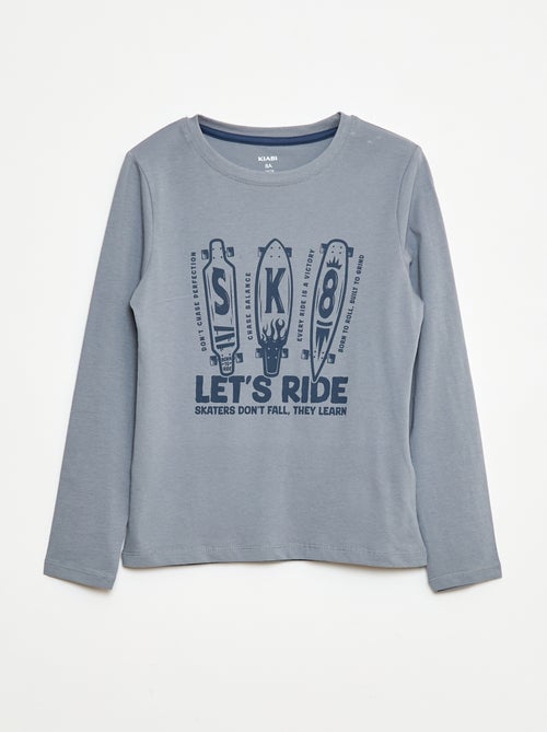 Pyjama long en jersey avec imprimé - 2 pièces - Kiabi