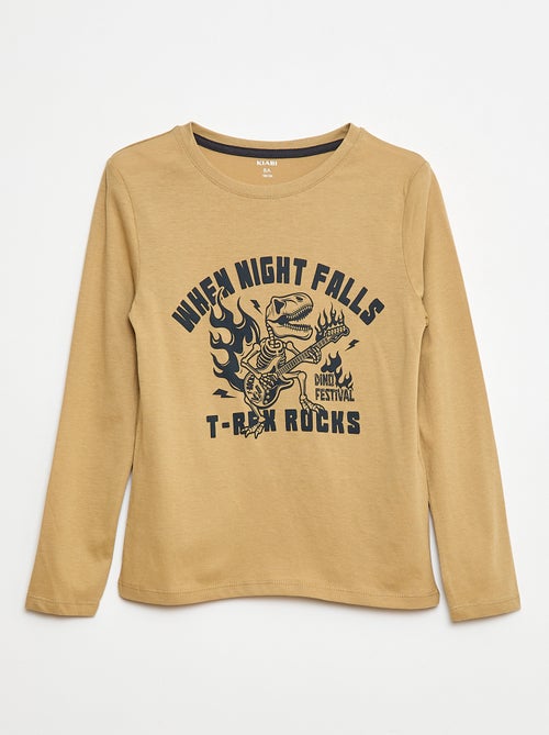 Pyjama long en jersey avec imprimé - 2 pièces - Kiabi