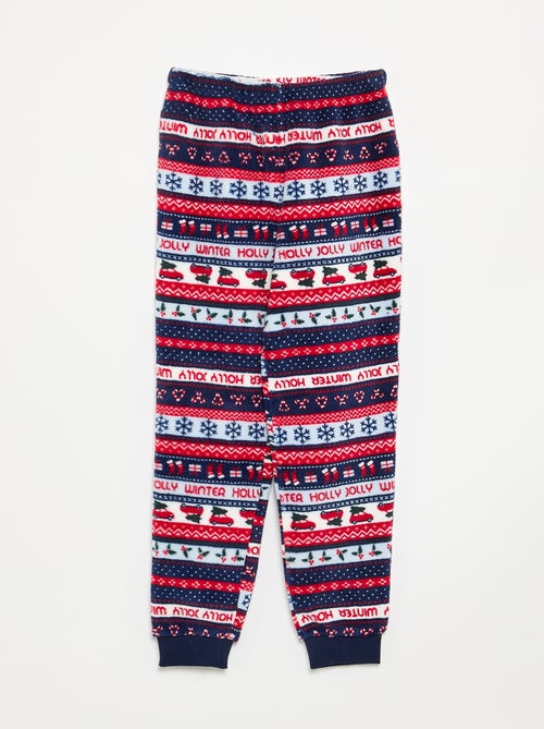 Pyjama long en polaire 2 pièces - Sweat + pantalon - Kiabi