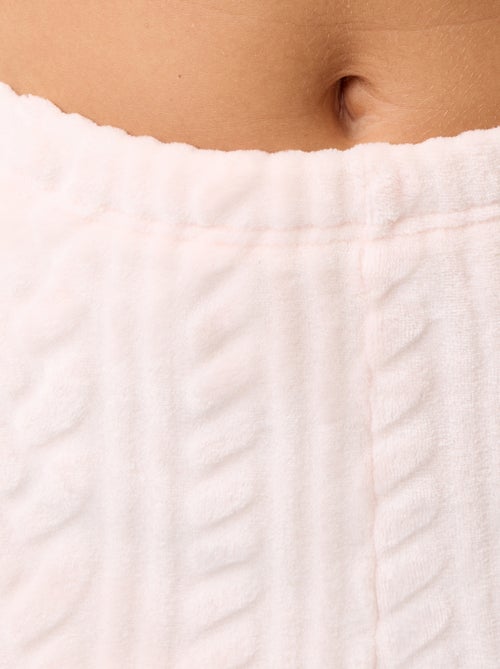 Pyjama long en polaire avec torsades - 2 pièces - Kiabi