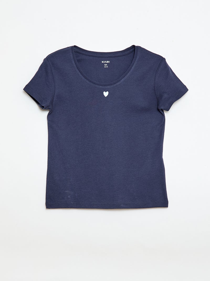 Pyjama long en popeline - 2 pièces Bleu - Kiabi