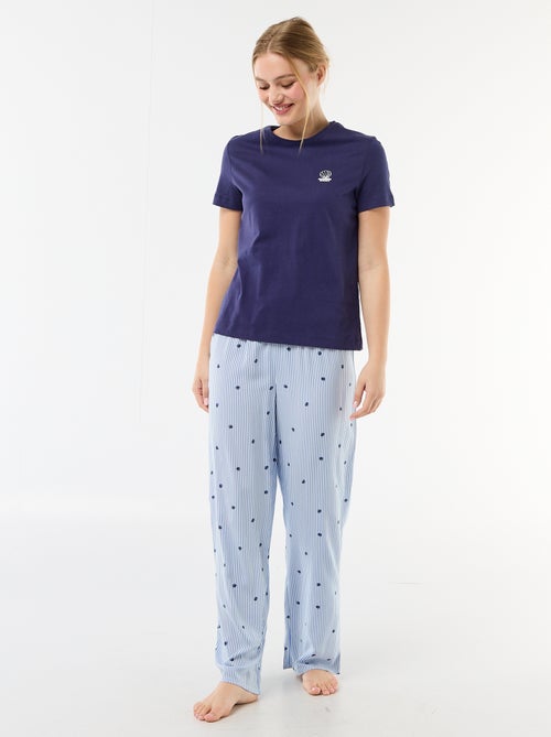 Pyjama long imprimé - 2 pièces - Kiabi