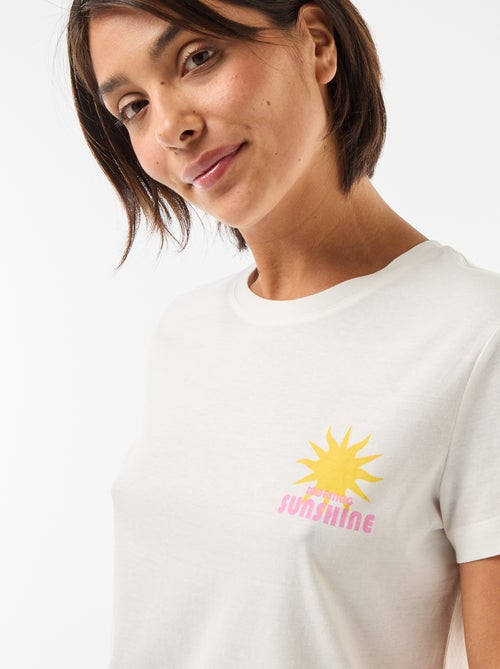 Pyjama long imprimé - 2 pièces - Kiabi