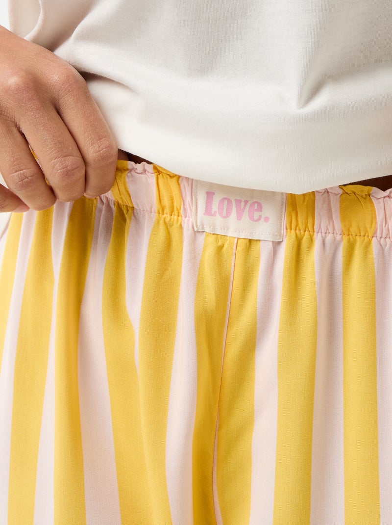 Pyjama long imprimé - 2 pièces Jaune - Kiabi